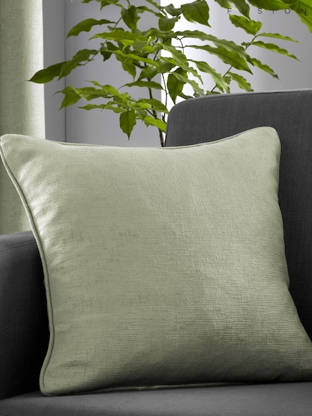 Fusion Green Strata Woven Filled Cushion (T03547) | £16