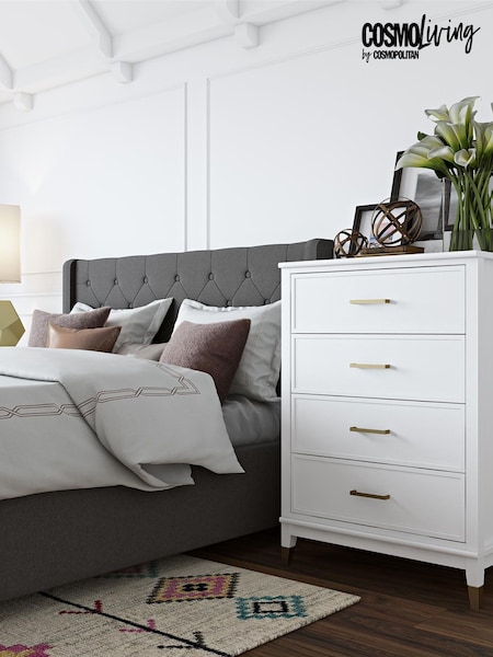 CosmoLiving White Westerleigh Four Drawers Chest (T07324) | £450