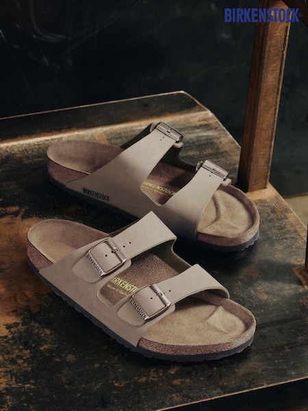 Birkenstock Brown Arizona Birko Flor Nubuck Sandals (T08453) | £90