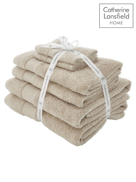 Catherine Lansfield 6 Piece Natural Anti-Bacterial Towel Bale (T09965) | £31