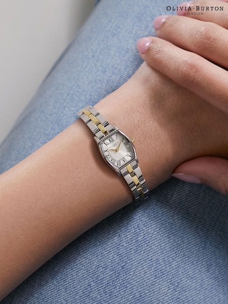 Silver - Olivia Burton 18mm Cambridge Champagne Sunray Two Tone Watch
