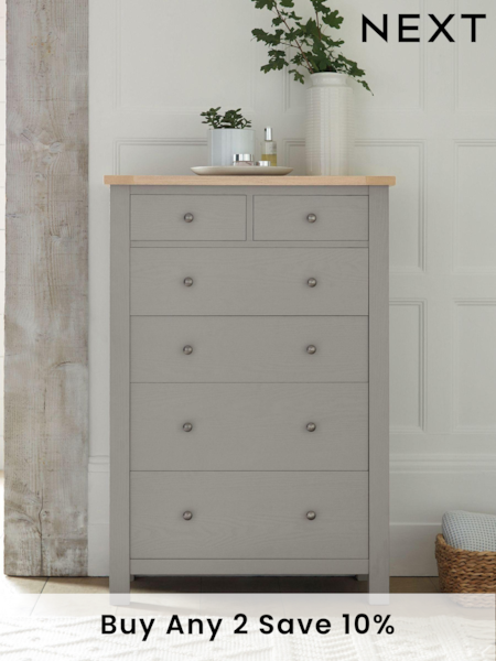 Dove Grey Malvern Paint Effect 6 Drawer Chest of Drawers (T10210) | £399