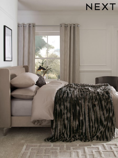 Grey Faux Fur Weighted Blanket (T10567) | £85 - £115
