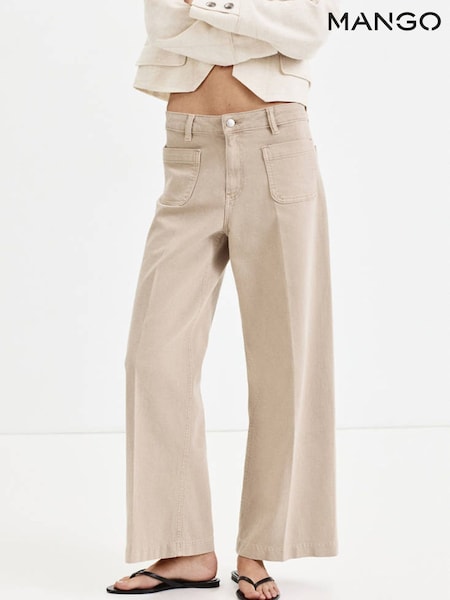 Brown - Mango Jessie Cropped Straight Leg Jeans