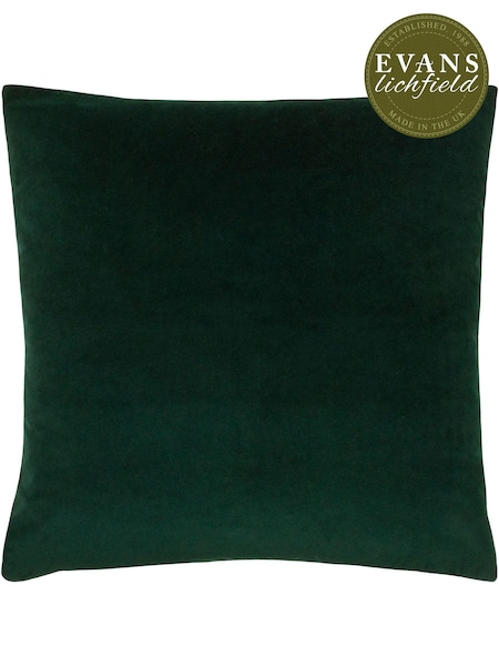 Evans Lichfield Bottle Green 50 x 50cm Sunningdale Velvet Cushion (T11012) | £20