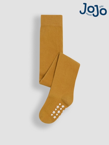 JoJo Maman Bébé Mustard Yellow Cotton Rich Plain Tights (T11189) | £9.50