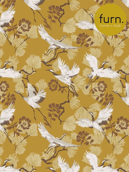 furn. Yellow Demoiselle Botanical Wallpaper (T11782) | £1