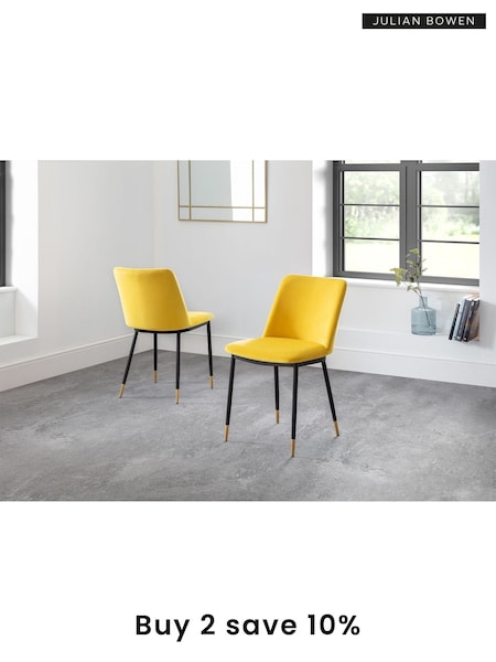 Julian Bowen Set of 2 Mustard Yellow Delaunay Dining Chairs (T15473) | £215
