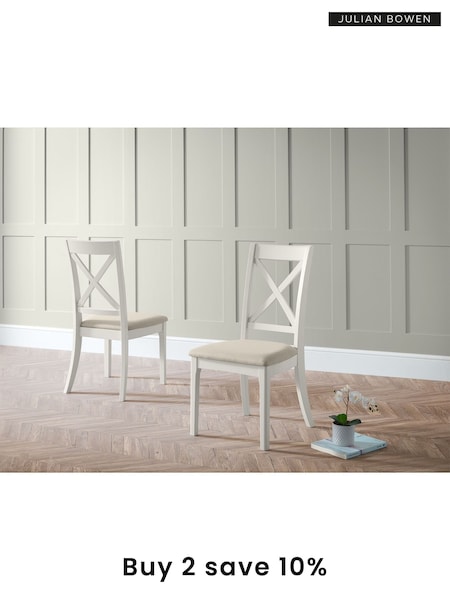 Julian Bowen Set of 2 Cream Provence Dining Chairs (T15477) | £220