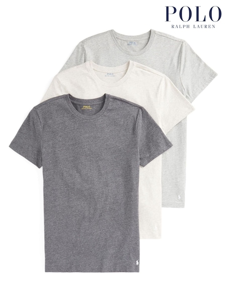 Polo Ralph Lauren Grey Loungewear Slim Cotton 3-Pack T-Shirts (T16450) | £60
