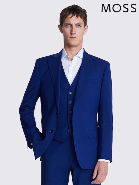 MOSS Royal Blue Tailored Fit Royal Blue Suit Jacket (T16680) | £189