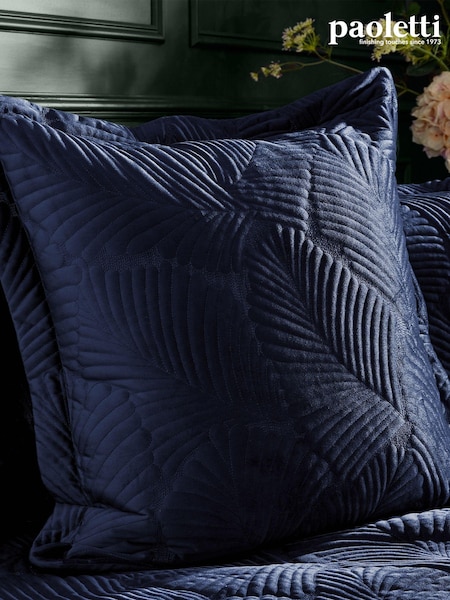 Riva Paoletti Navy Blue Palmeria Quilted Polyester Filled Cushion (T18003) | £22