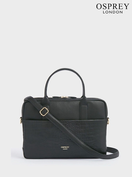 Osprey London Kellie Croc Grain Leather Laptop Bag (T19942) | £195