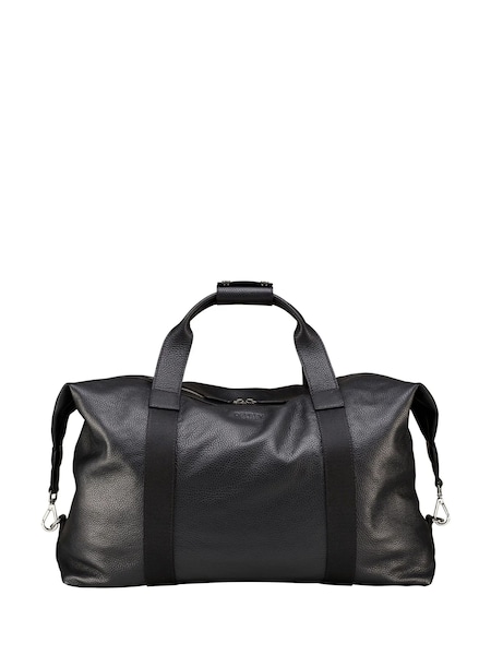 OSPREY LONDON Black Tumbled Leather Toby Weekender Bag (T19958) | £285