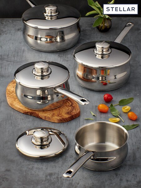 Stellar Silver 1000 4 Piece Saucepan Set (T20343) | £110