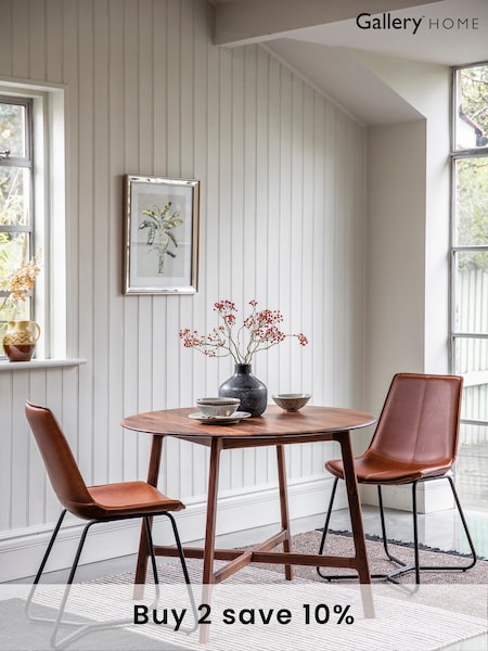 Gallery Home Brown York Round 6 Seater Dining Table (T21328) | £505