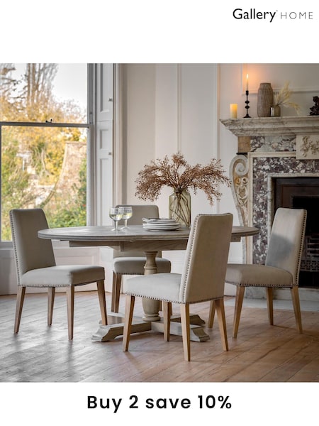 Gallery Home Natural Missouri Round 10 Seater Extending Dining Table (T21331) | £1,055