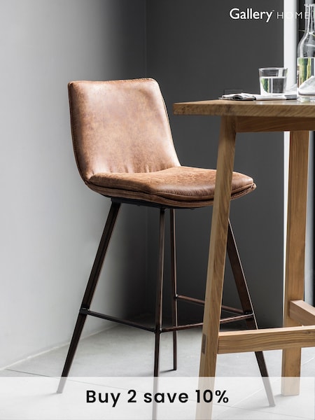 Gallery Home Set of 2 Brown Pittsburgh Bar Stools (T21333) | £410
