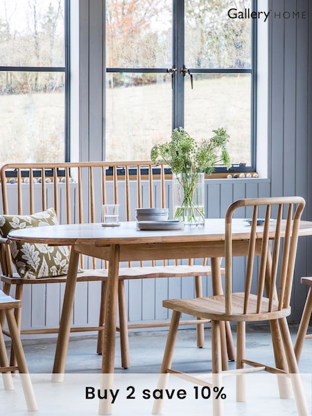Gallery Home Natural Virginia Round 6 Seater Extending Dining Table (T21351) | £855