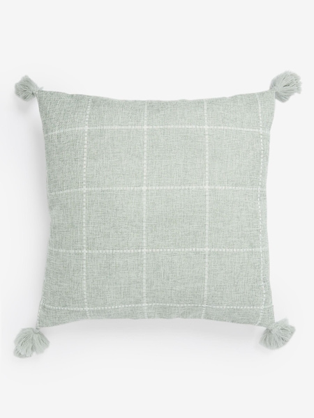 Sage Green Windowpane Check Cushion (T23395) | £0
