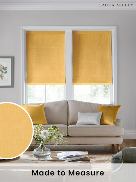 Laura Ashley Yellow Easton Made To Measure Roman Blind (T23583) | £79