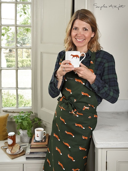 Sophie Allport Green Foxes 100% Cotton Adult Apron (T25647) | £24