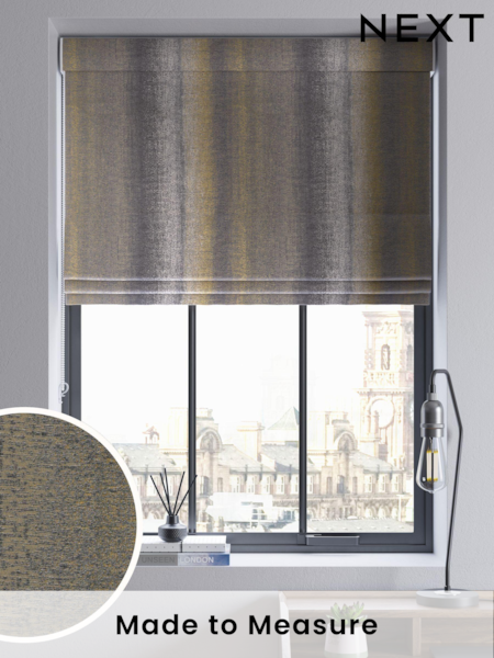 Gold Metallic Stripe Made To Measure Roman Blinds (T25874) | £79