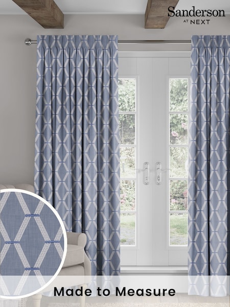 Sanderson Blue Hemsby Made To Measure Curtains (T28145) | £169