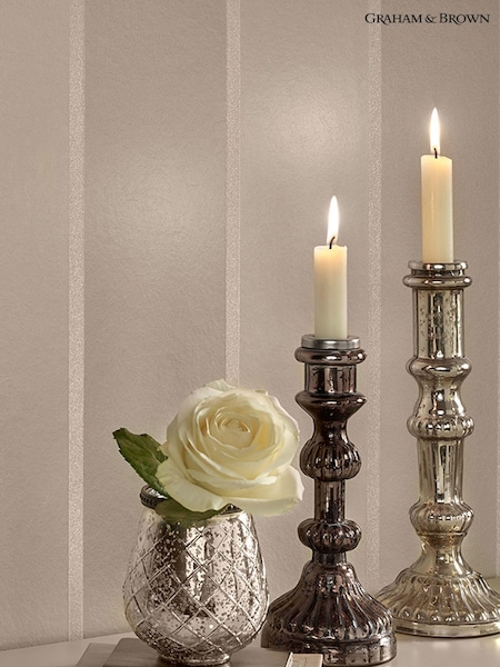 Graham & Brown Cream Baroque Bead Stripe Paste The 10M Wallpaper (T28213) | £140