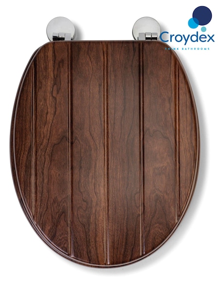 CROYDEX Brown Molvena Mahogany Effect TG Toilet Seat (T28308) | £64