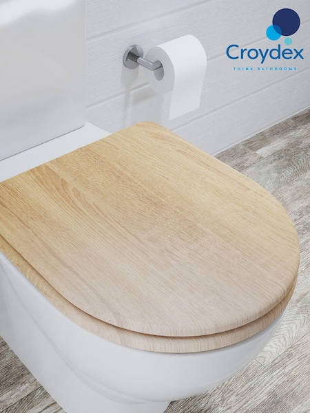 Croydex Brown Levico Teak Effect D Shape Toilet Seat (T28310) | £91