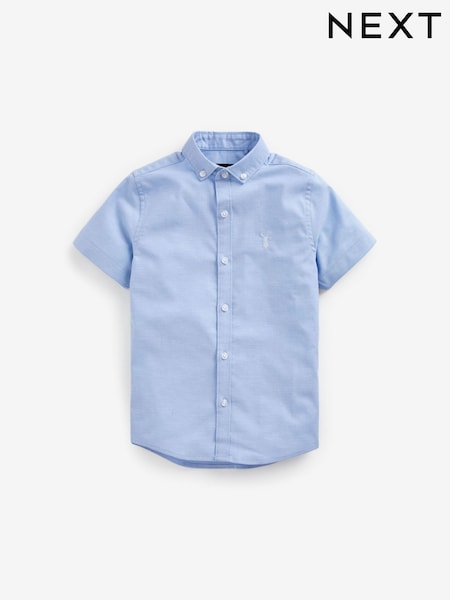 Blue Logo Short Sleeve Cotton Rich Oxford Shirt (3-16yrs) (T29269) | £10 - £15
