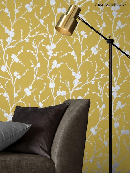 Graham & Brown Yellow Meiying Floral 10M Wallpaper (T30168) | £80