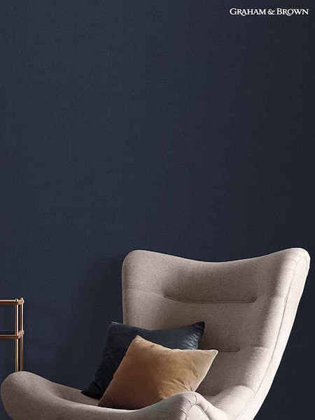 Graham & Brown Navy Blue Midnight 10M Wallpaper (T30658) | £65