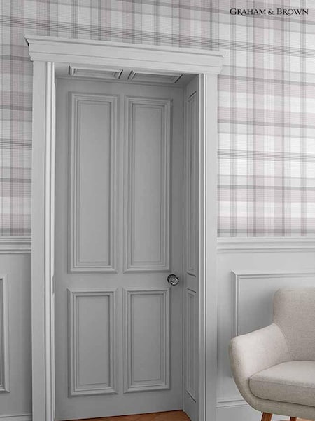 Graham & Brown Grey Heritage Plaid 10M Wallpaper (T30660) | £85