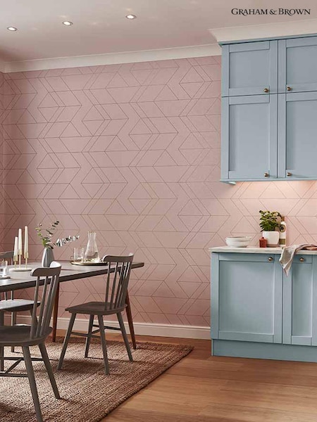 Graham & Brown Pink Balance Geo 10M Wallpaper (T30662) | £80