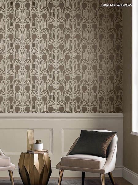 Graham & Brown Brown Art Deco 10M Wallpaper (T30665) | £80