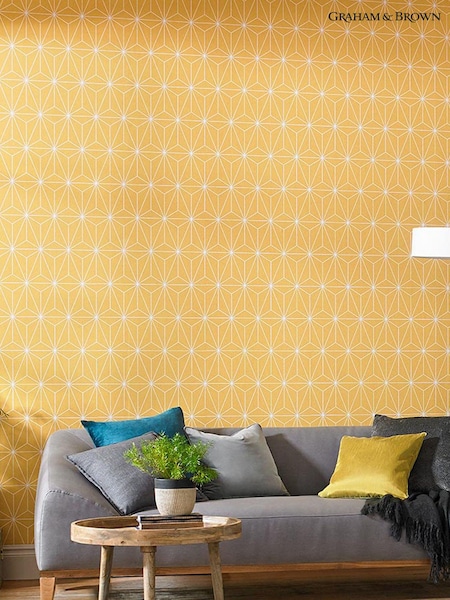 Graham & Brown Yellow Prism Geo 10M Wallpaper (T30672) | £80