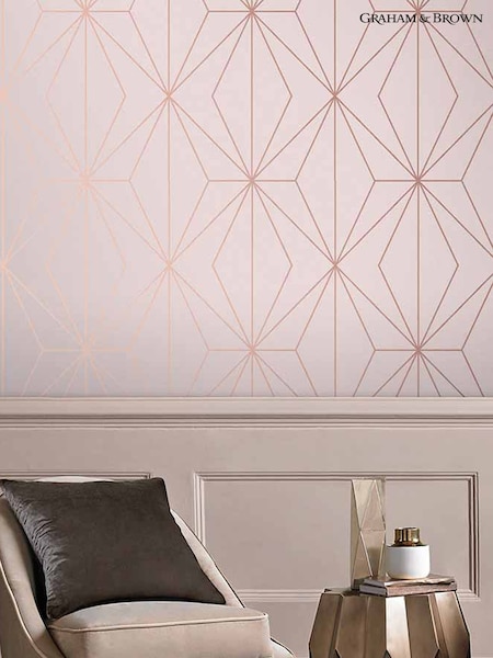 Graham & Brown Pink Harmony Geo 10M Wallpaper (T30683) | £80