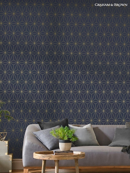 Graham & Brown Blue Prism Geo Wallpaper (T30712) | £1