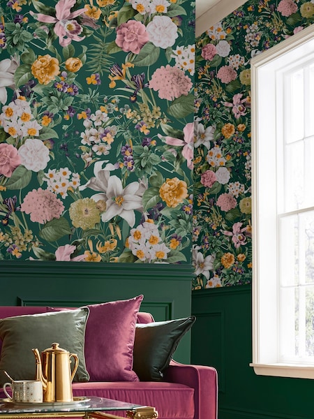 Graham & Brown Emerald Green Glasshouse Wallpaper Sample (T30718) | £1