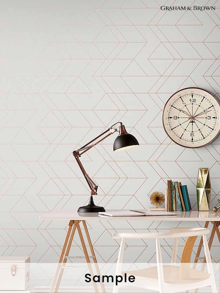 Graham & Brown White Balance Geo Wallpaper Sample (T30731) | £1
