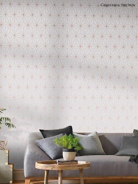 Graham & Brown White Prism Geo Wallpaper (T30744) | £1