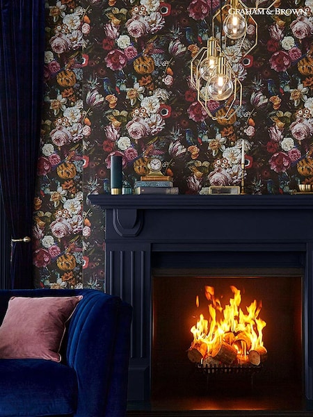 Graham & Brown Black Allure Floral Wallpaper (T30752) | £1
