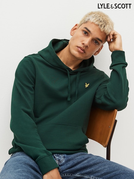 Lyle & Scott Dark Green Pullover Hoodie (T31160) | £70
