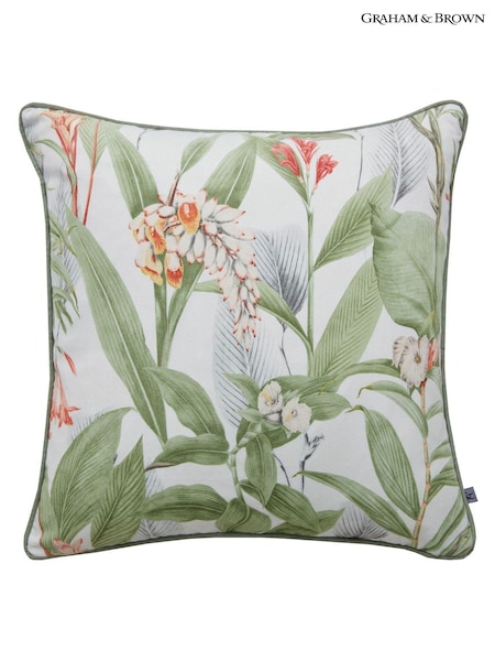 Graham & Brown Green Botanical Floral Cushion (T31809) | £40