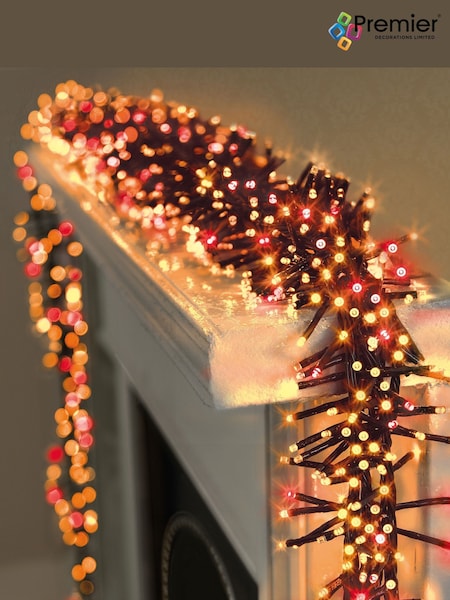 Premier Decorations Ltd Red & Gold 480 LED Clusters With Timer Christmas Lights (T33326) | £24