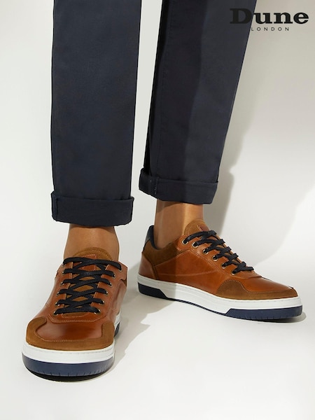Dune London Brown Thorin Court Sneakers (T33486) | £109