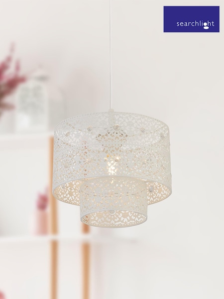 Searchlight Cream Painted Amelia Double Layer Easy Fit Shade (T34139) | £24