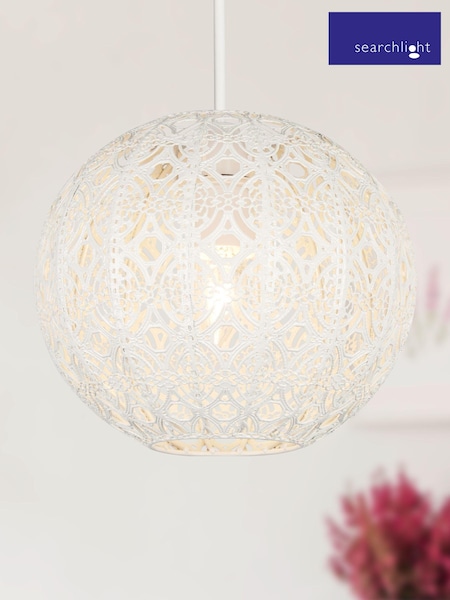 Searchlight Farah Cream Fretwork Globe Shade (T34152) | £33